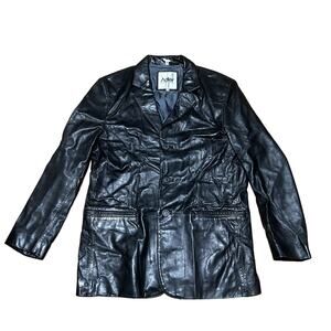 Adler Authentic Leather Mid Length Jacket Size 44 Black Soft Mens Size Large